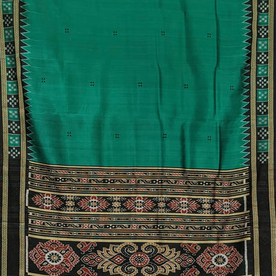 Blue Butta Design Odisha Ikat Khandua Silk Saree