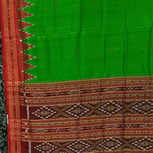 Green Butta Design Odisha Ikat Khandua Silk Saree