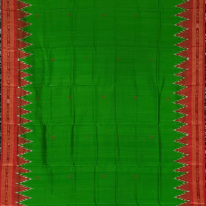 Green Butta Design Odisha Ikat Khandua Silk Saree