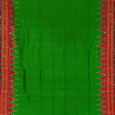 Green Butta Design Odisha Ikat Khandua Silk Saree