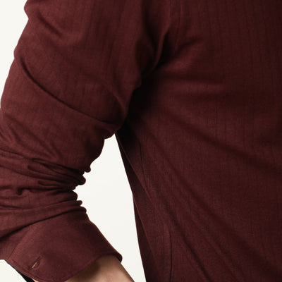 Rare Rabbit Men's Vertical Maroon Cotton Fabric Full Sleeves Striped Shirt