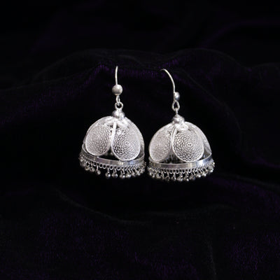 Silver Filigree Jhumkas