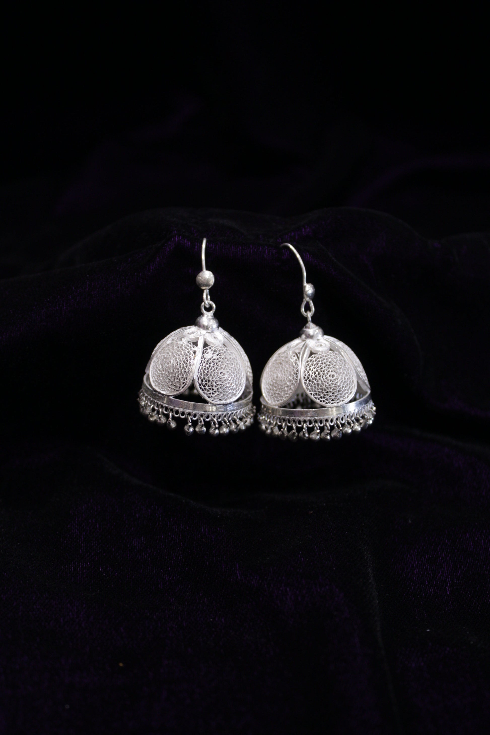 Silver Filigree Jhumkas