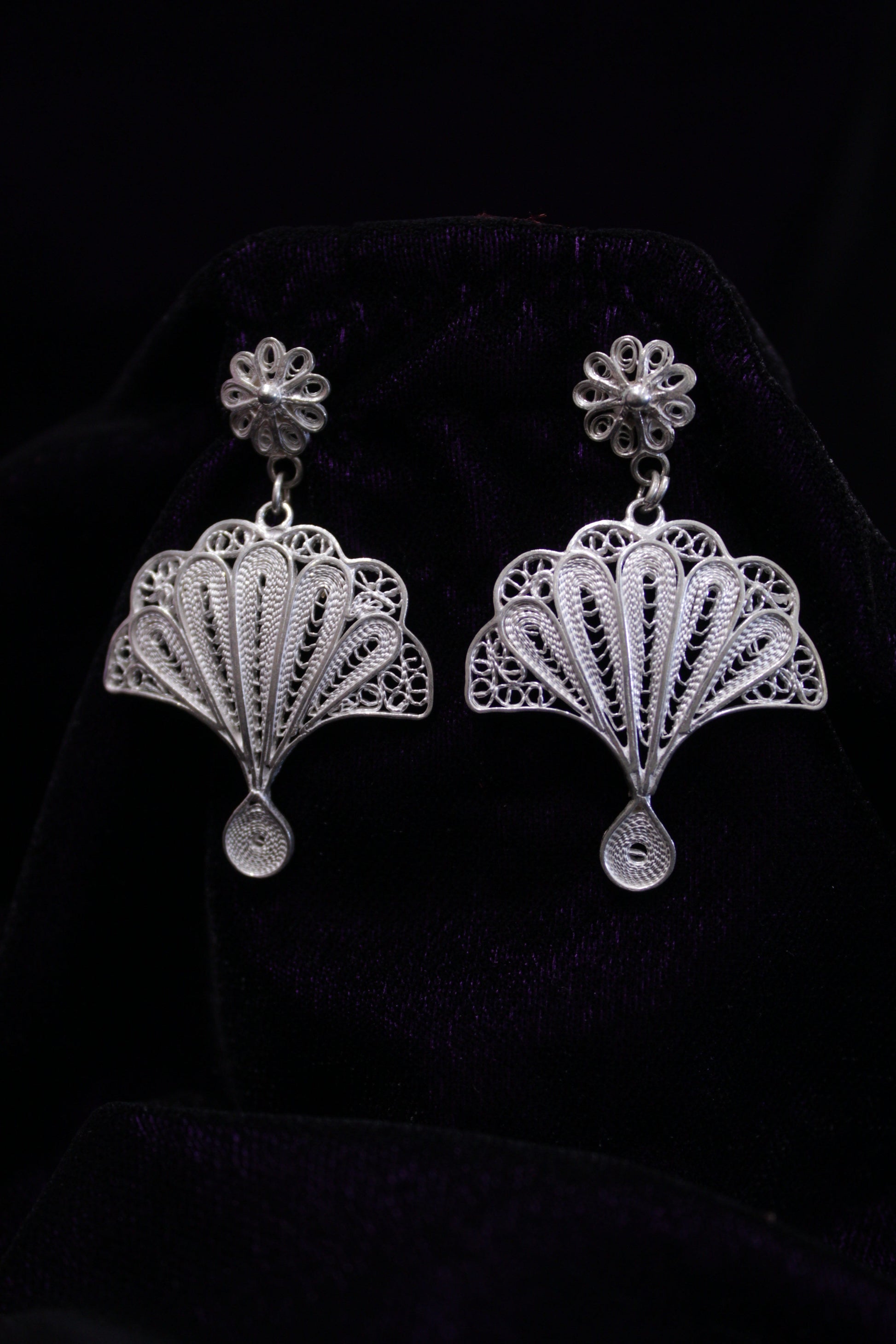 Tree Shape Silver Filigree Earring