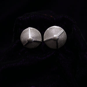 Cone Silver Bead Filigree Earring Stud