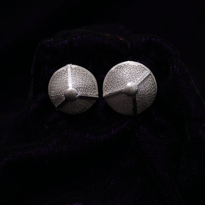 Cone Silver Bead Filigree Earring Stud