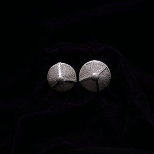 Cone Silver Bead Filigree Earring Stud