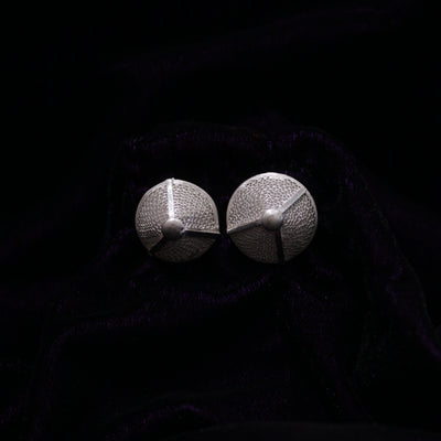 Cone Silver Bead Filigree Earring Stud
