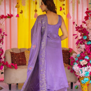 Regal Purple Straight Suit Set
