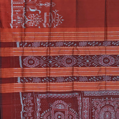 Maroon With Tribal Border Contemporary Odisha Handloom Silk Saree
