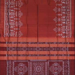 Maroon With Tribal Border Contemporary Odisha Handloom Silk Saree