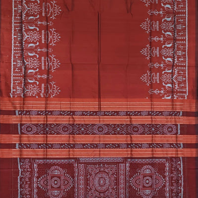 Maroon With Tribal Border Contemporary Odisha Handloom Silk Saree