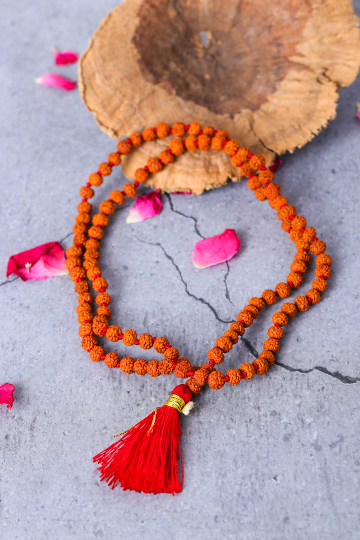 Chaitanya 5 mukhi rudraksha mala- 4mm Beads