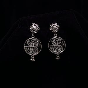 Droplet Floral Silver Filigree Earring