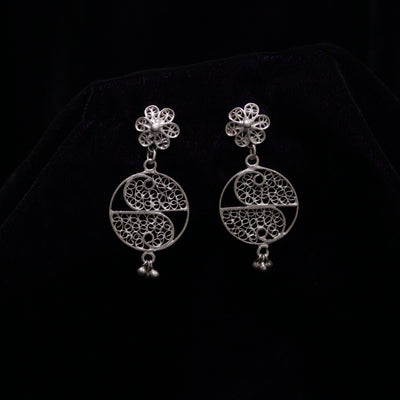 Droplet Floral Silver Filigree Earring