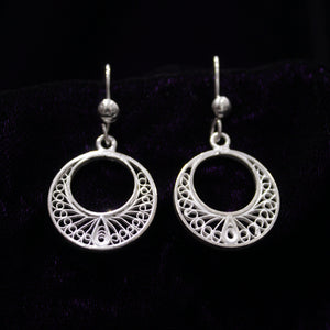 Circular Silver Filigree Earring Set