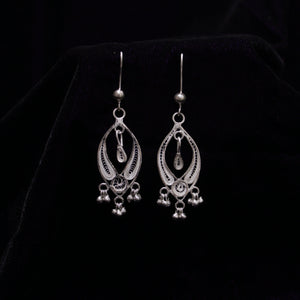 Nacked Eye Designer Silver Filigree Earring Set