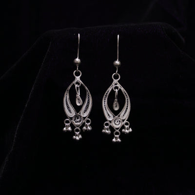 Nacked Eye Designer Silver Filigree Earring Set