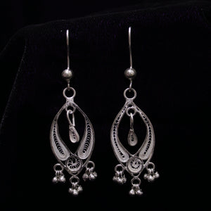 Nacked Eye Designer Silver Filigree Earring Set