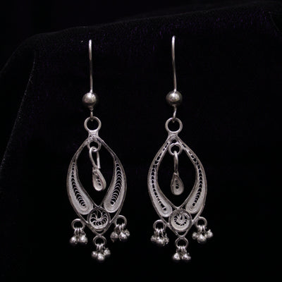 Nacked Eye Designer Silver Filigree Earring Set