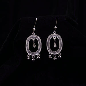 Sterling Shadow Silver Filigree Earring