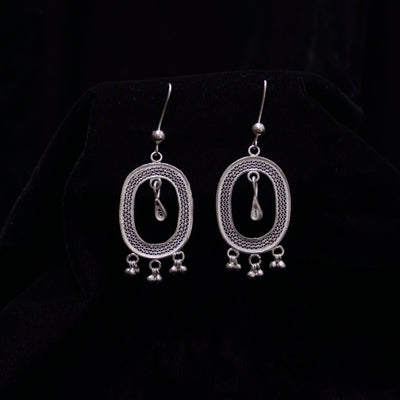 Sterling Shadow Silver Filigree Earring