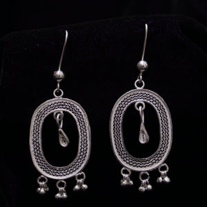 Sterling Shadow Silver Filigree Earring