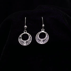 Circular Silver Filigree Earring Set