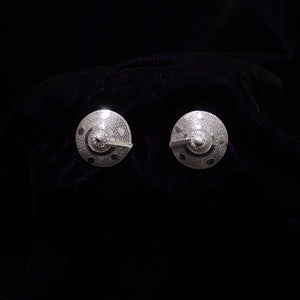 Cone Silver Bead Filigree Earring Stud