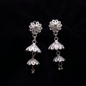 Jhaalar Silver Filigree Earrings