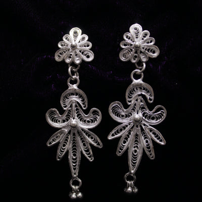 Dancing Tree Silver Filigree Earring