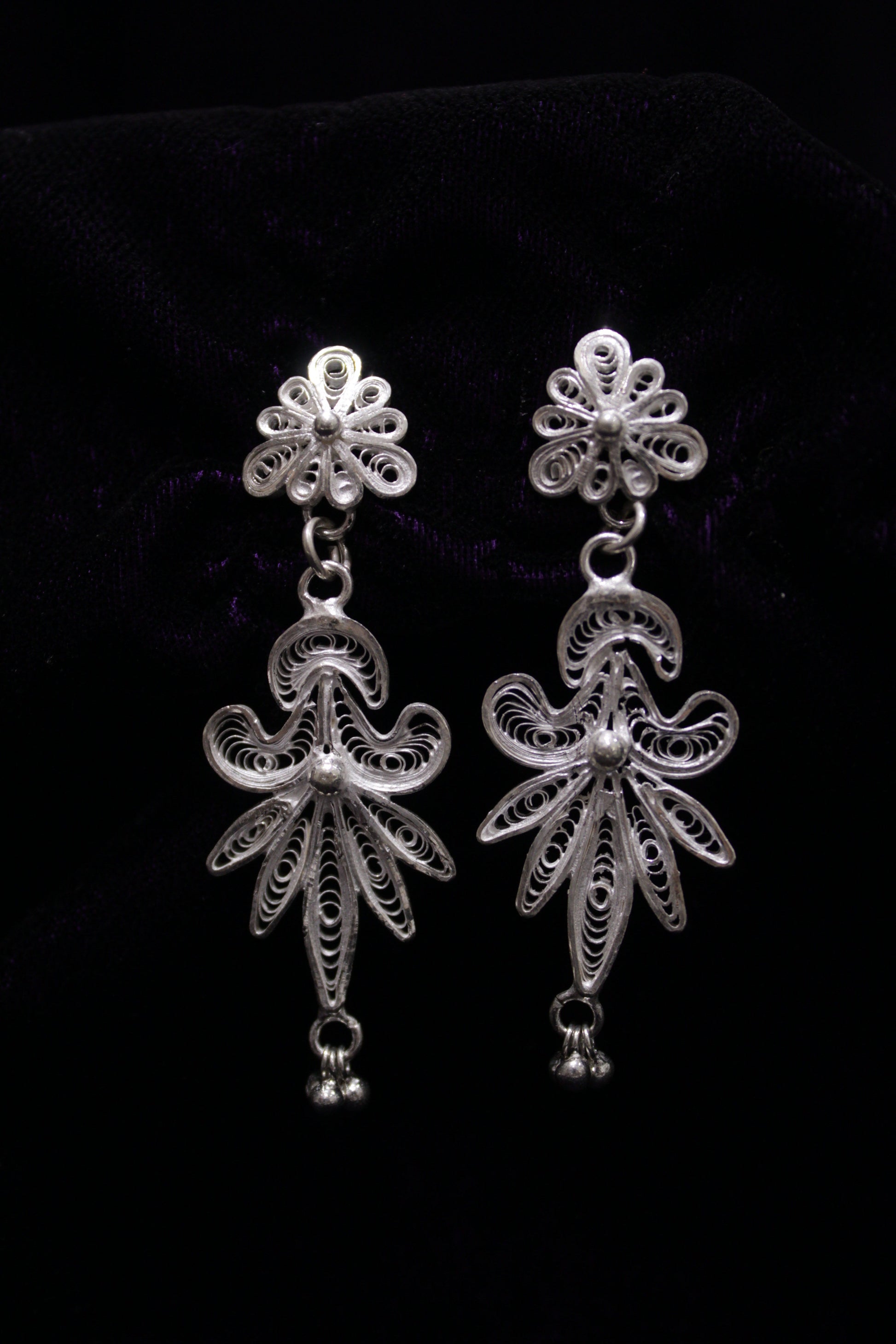 Dancing Tree Silver Filigree Earring