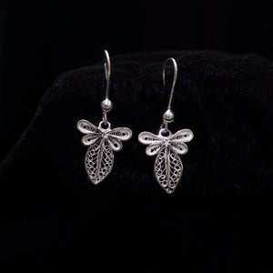 Sterling Leaf Shape Silver Filigree Earring Set