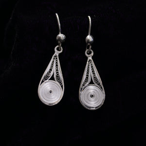 Silver Filigree Droplet Earring