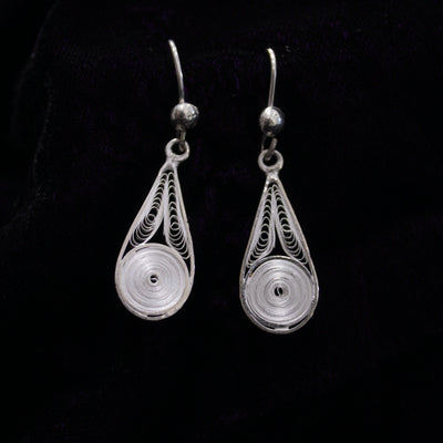 Silver Filigree Droplet Earring