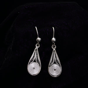 Silver Filigree Droplet Earring