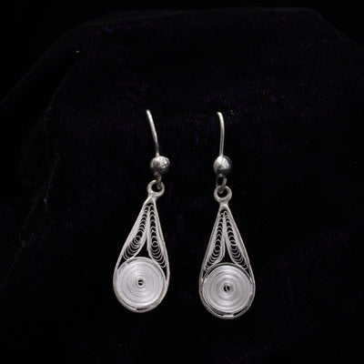 Silver Filigree Droplet Earring