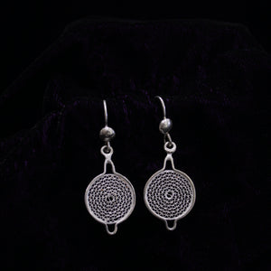 Classic Chandbali Silver Filigree Earrings