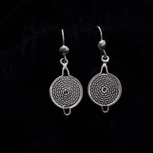 Classic Chandbali Silver Filigree Earrings