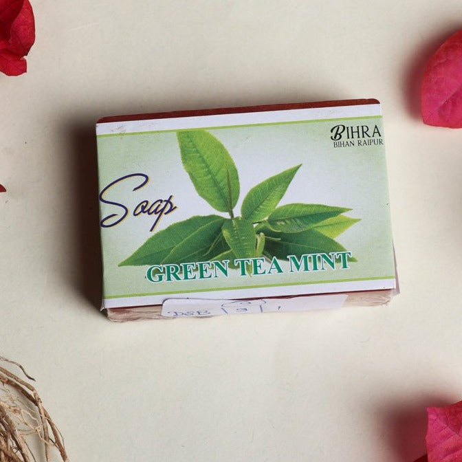 Bihra Handmade Natural Green Tea Mint Soap (100gm)