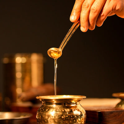 Brass Dosa Tawa And Brass Ghee Pot Combo