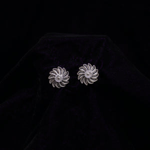 Floral Silver Filigree Earring Stud