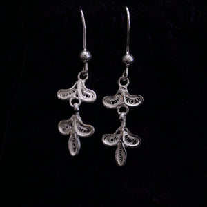 Sterling Leaf Shape Silver Filigree Earring Set