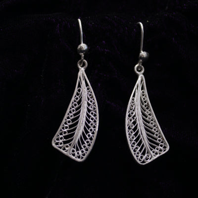 Designed Silver Filigree Earrings