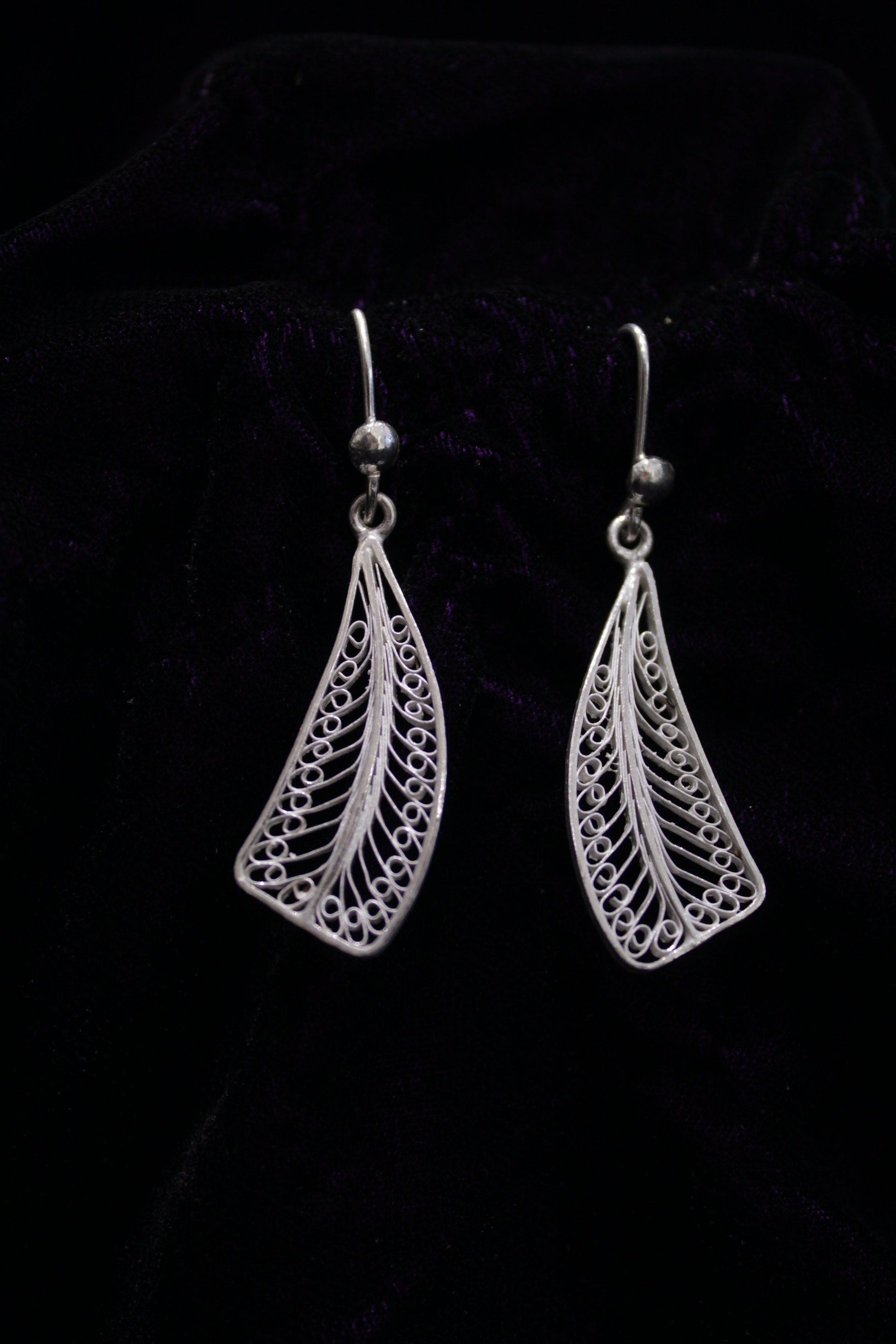 Designed Silver Filigree Earrings