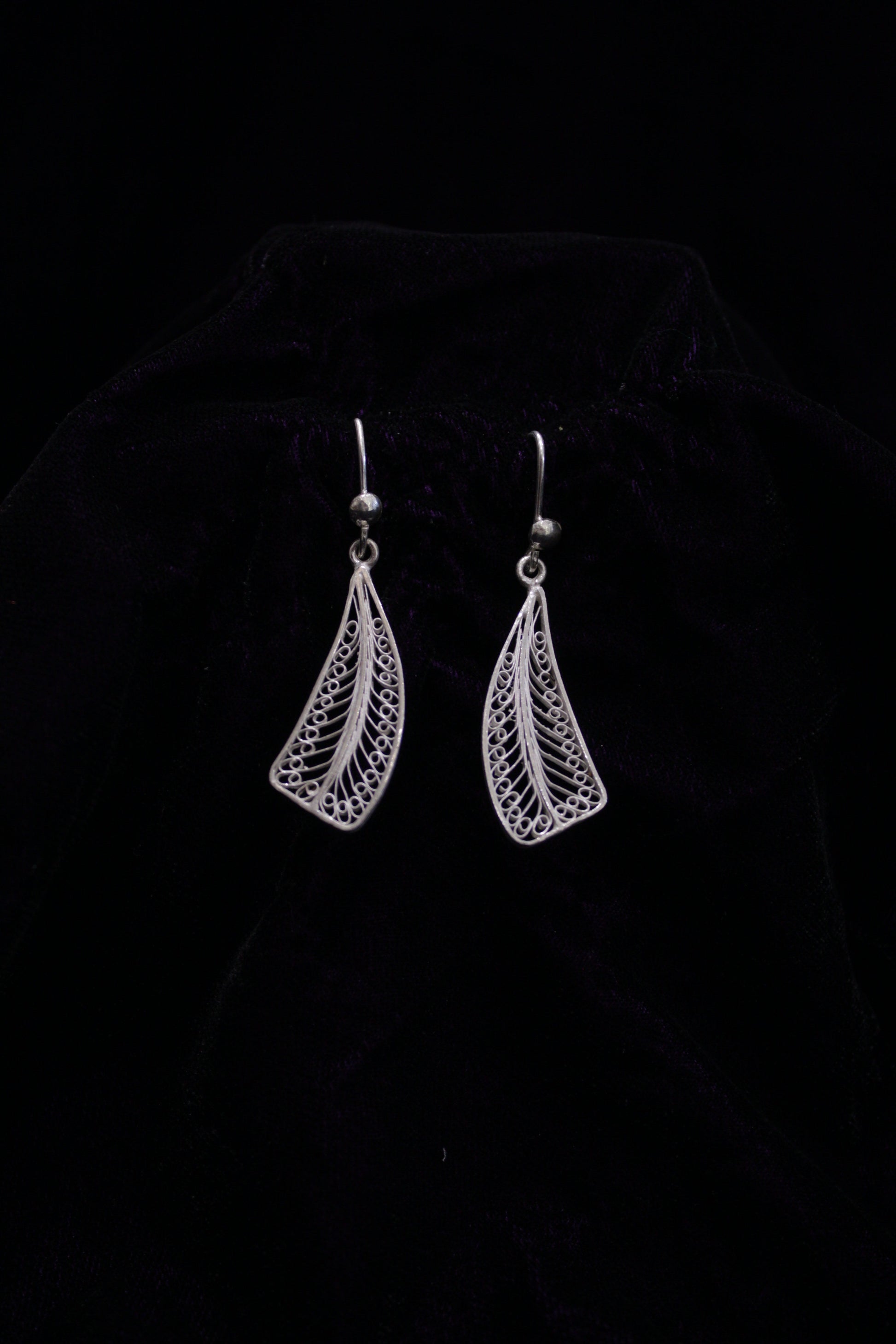Designed Silver Filigree Earrings