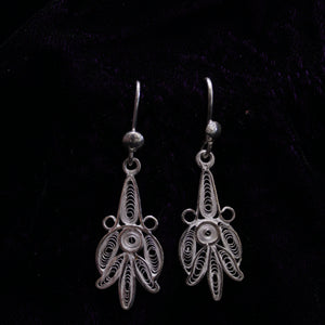 Lotus Design  Silver Filigree Earring Set
