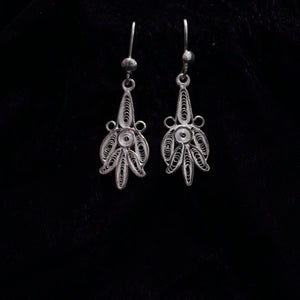 Lotus Design  Silver Filigree Earring Set