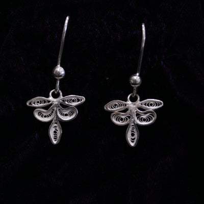 Crest Silver Filigree Earring Set