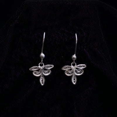 Crest Silver Filigree Earring Set